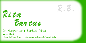 rita bartus business card